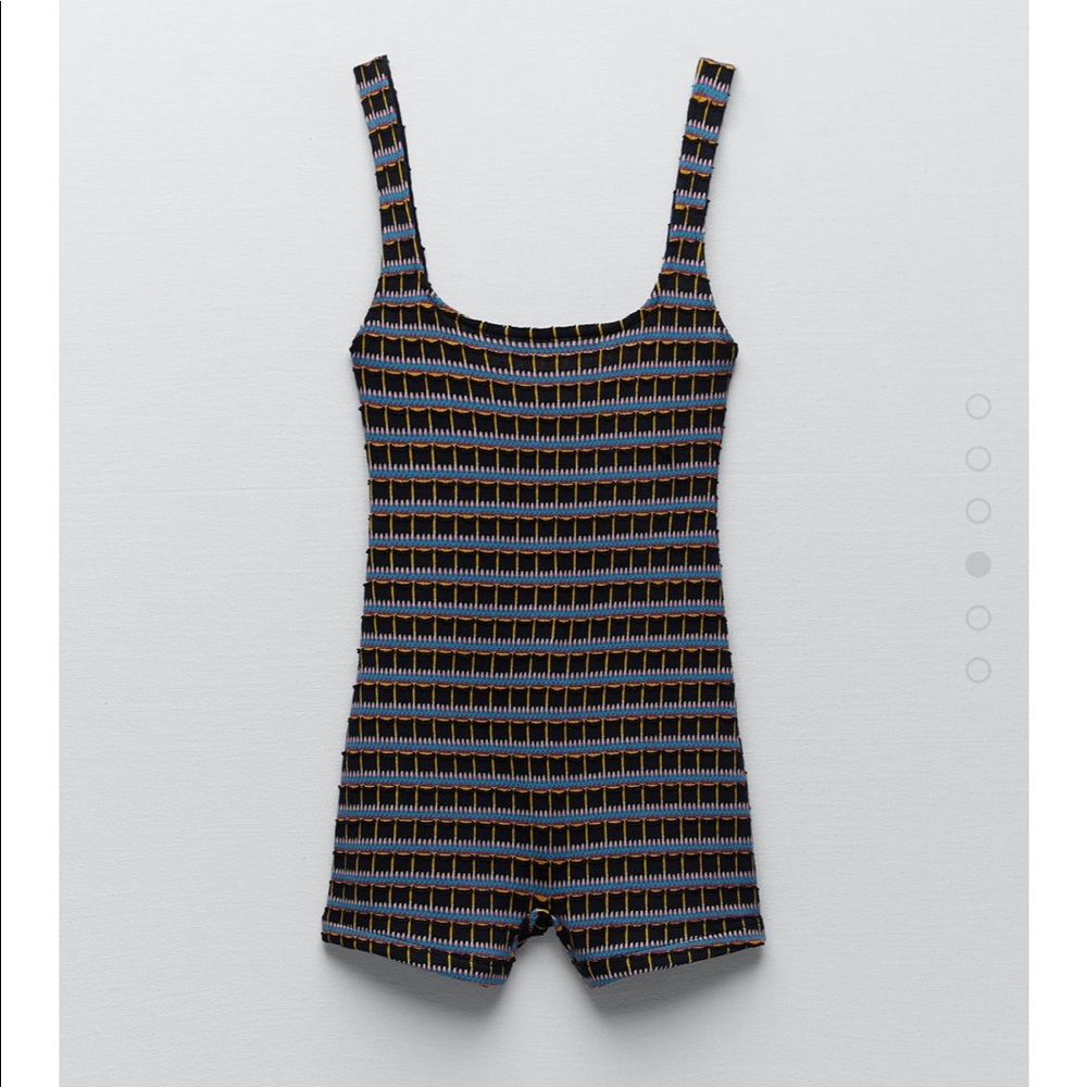 Zara jacquard jumpsuit size Medium NWT